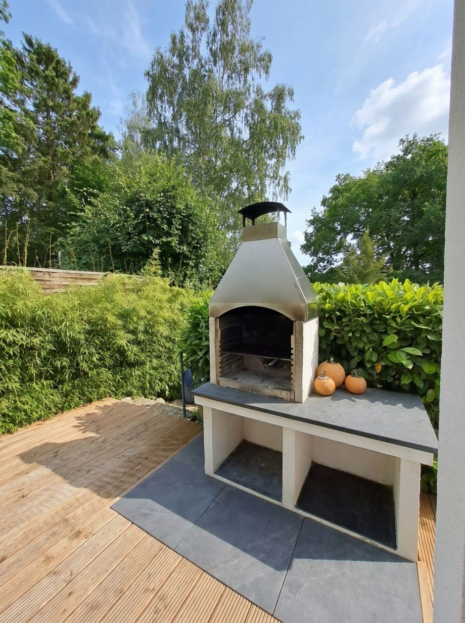Au�enkamin auf der Terrasse Haus Rheinb�llen